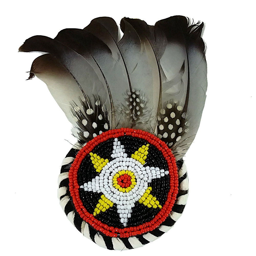 (image for) Native American Indian Beaded Feather Hair clip Pocahontas - IND16