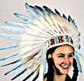 (image for) Native American Indian Light Blue & White Feather Headdressh - IND32