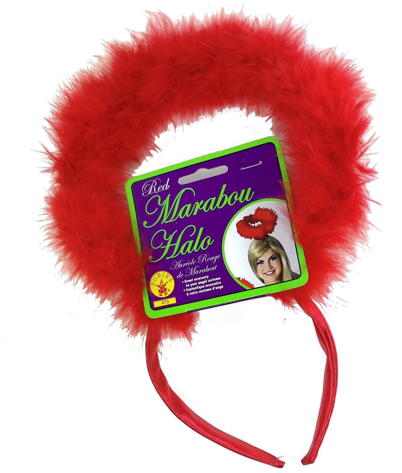 (image for) Red Angel Marabou Halo Xmas Christmas Halloween Costume Accessory