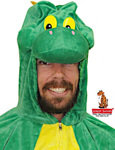 (image for) Dragon Dinosaur Adult Costume "Kids Safari" Deluxe Animal Jumpsuit Bodysuit