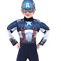 (image for) Camptain America Muscle Licensed Child Costume Height: 110 to 120 cm DF0307M