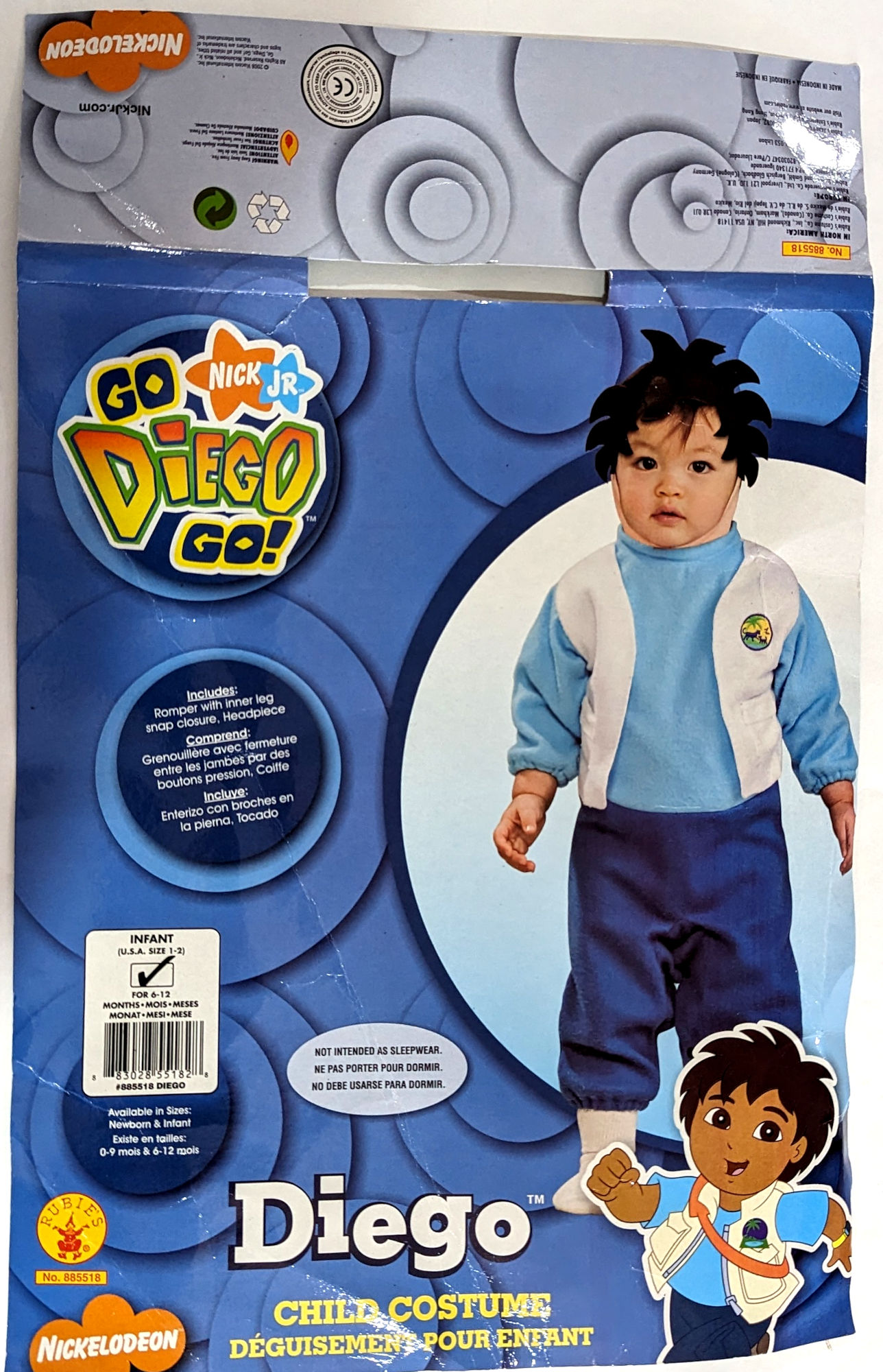 (image for) Diego Costume Nickelodeon Infant Licensed Size: 6-12 Months RC885518-Inf - Click Image to Close