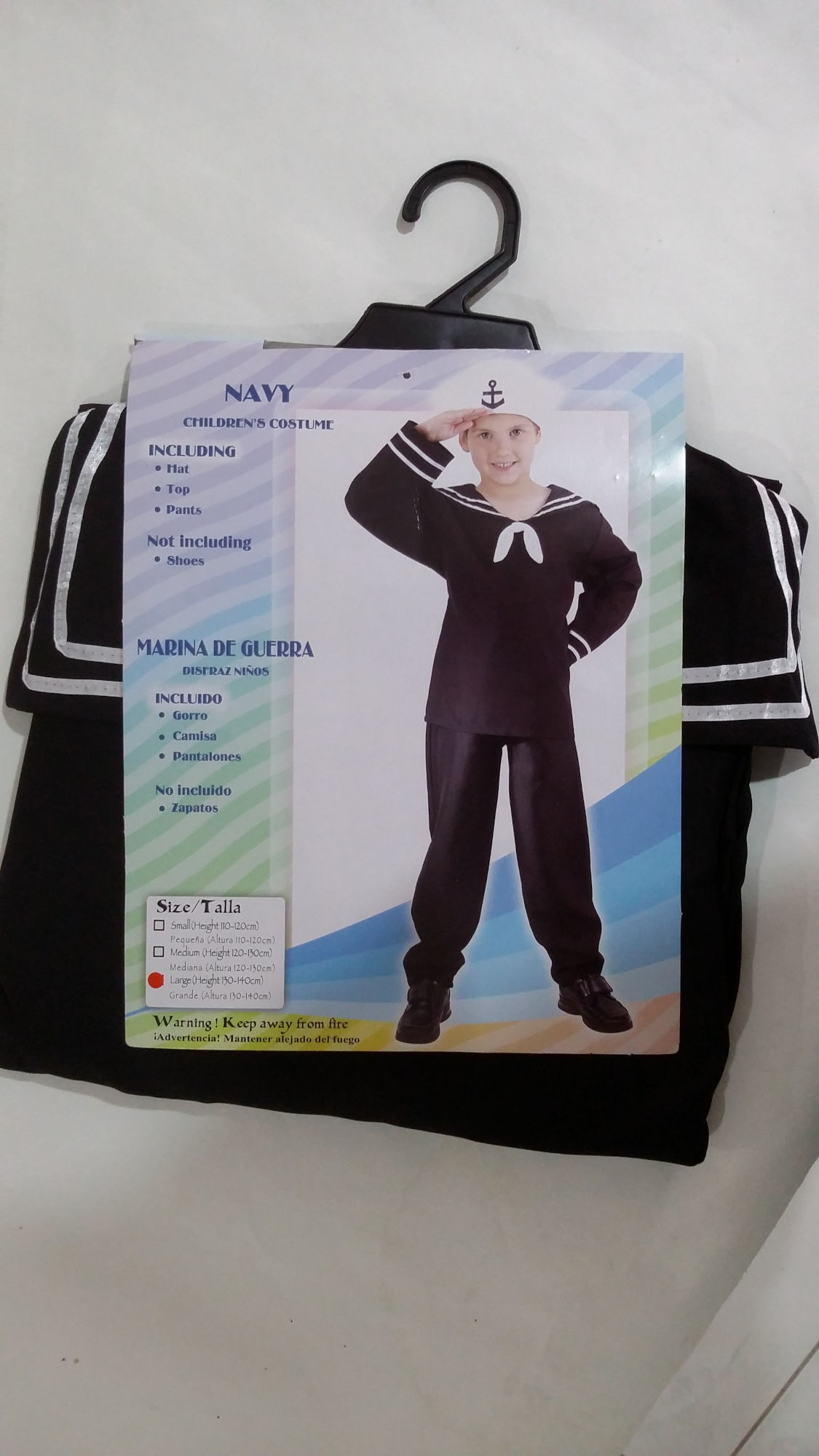 (image for) Navy Sailor Boys LARGE Costume Child Fancy Dress Book Week Halloween QCP5906L - Click Image to Close