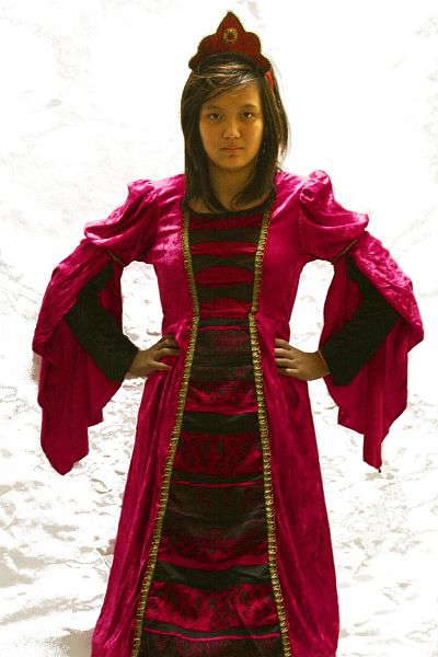 (image for) Middle Ages Renaissance Red Princess Child Costume, Halloween. Book week DC5028M