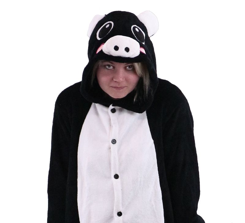 (image for) Black Pig Animal Bodysuit Costume Adult Medium