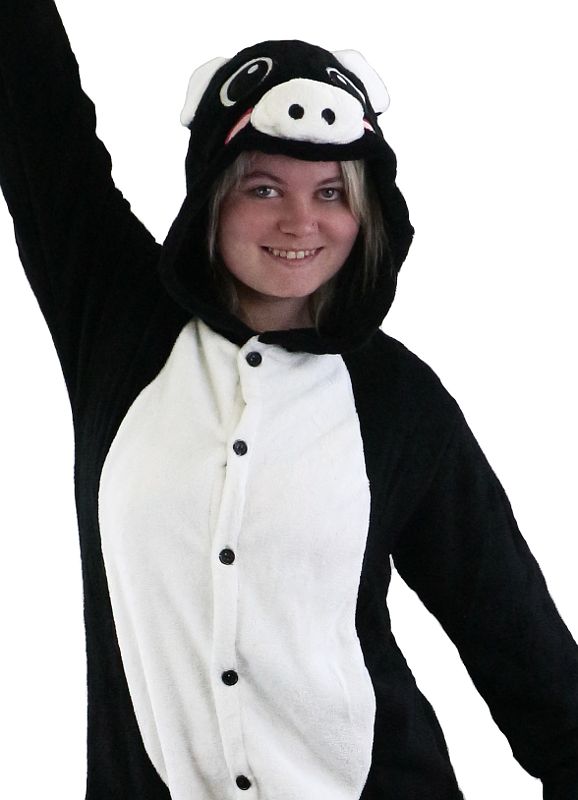(image for) Black Pig Animal Bodysuit Costume Adult Small