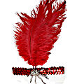 (image for) Clara Belle Red Christmas Feather Red Christmas Party Headband NF1031R
