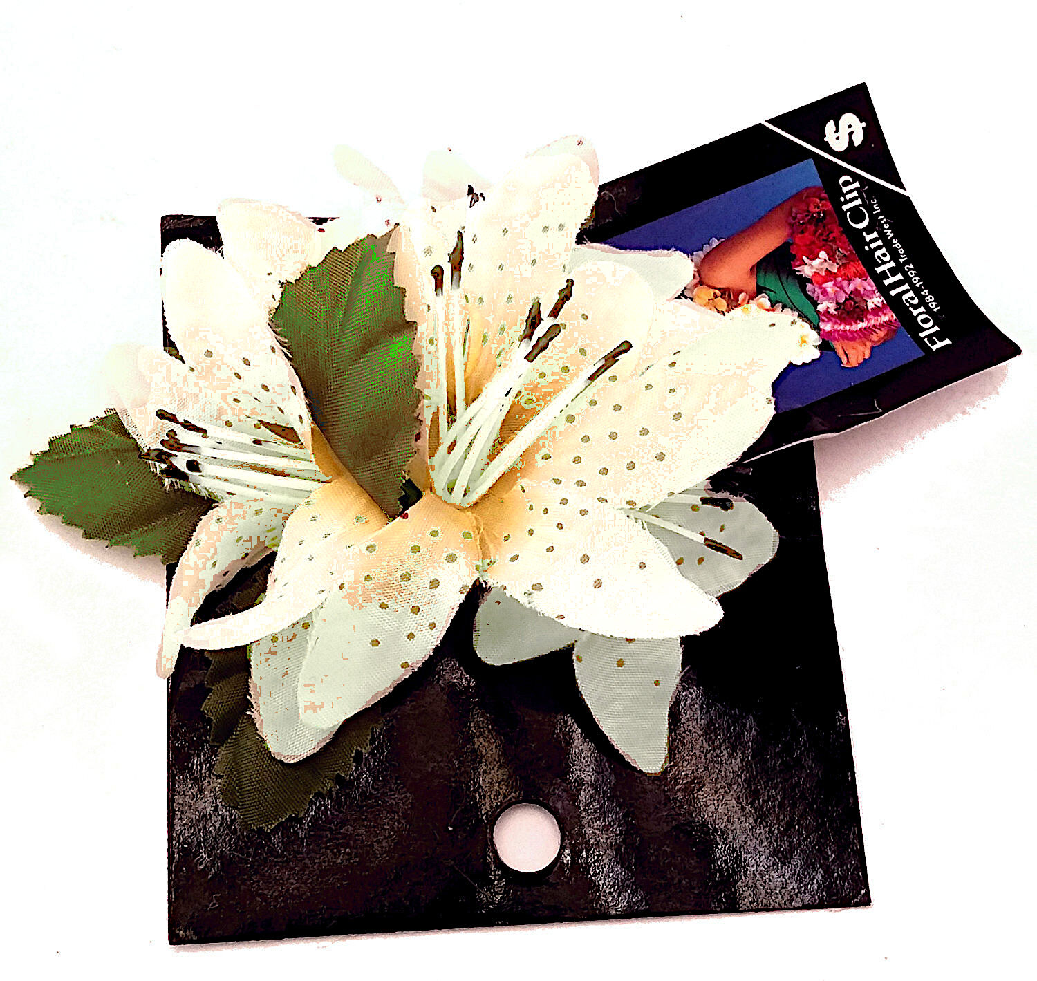 (image for) Christmas or Party Flower hair clip Cream Silk Hawaiian 97030-Cream