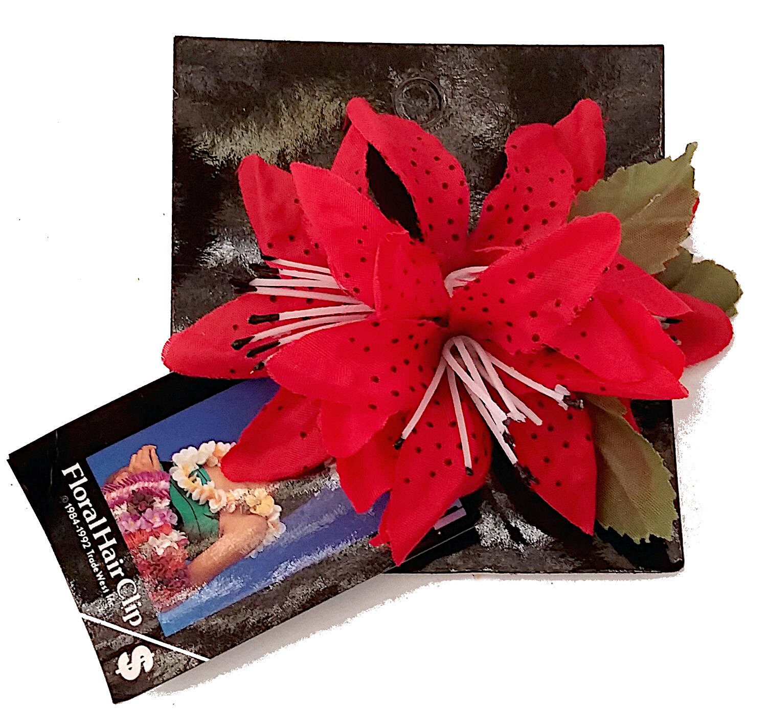 (image for) Christmas or Party Flower hair clip Tiger Lily Red silk Hawaiian 97030-Red