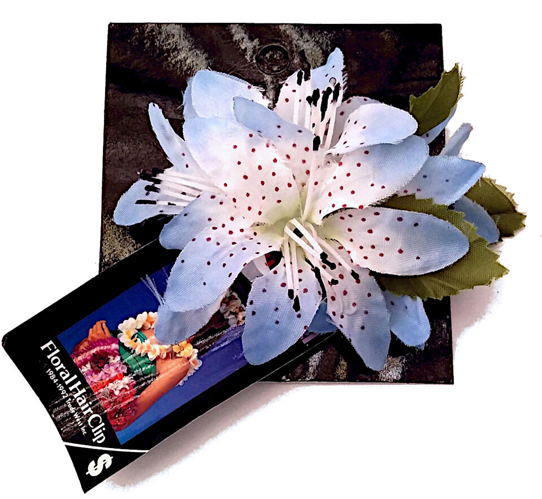 (image for) Party Blue Flower Hairclip Hawaiian Design - 97030-Blue