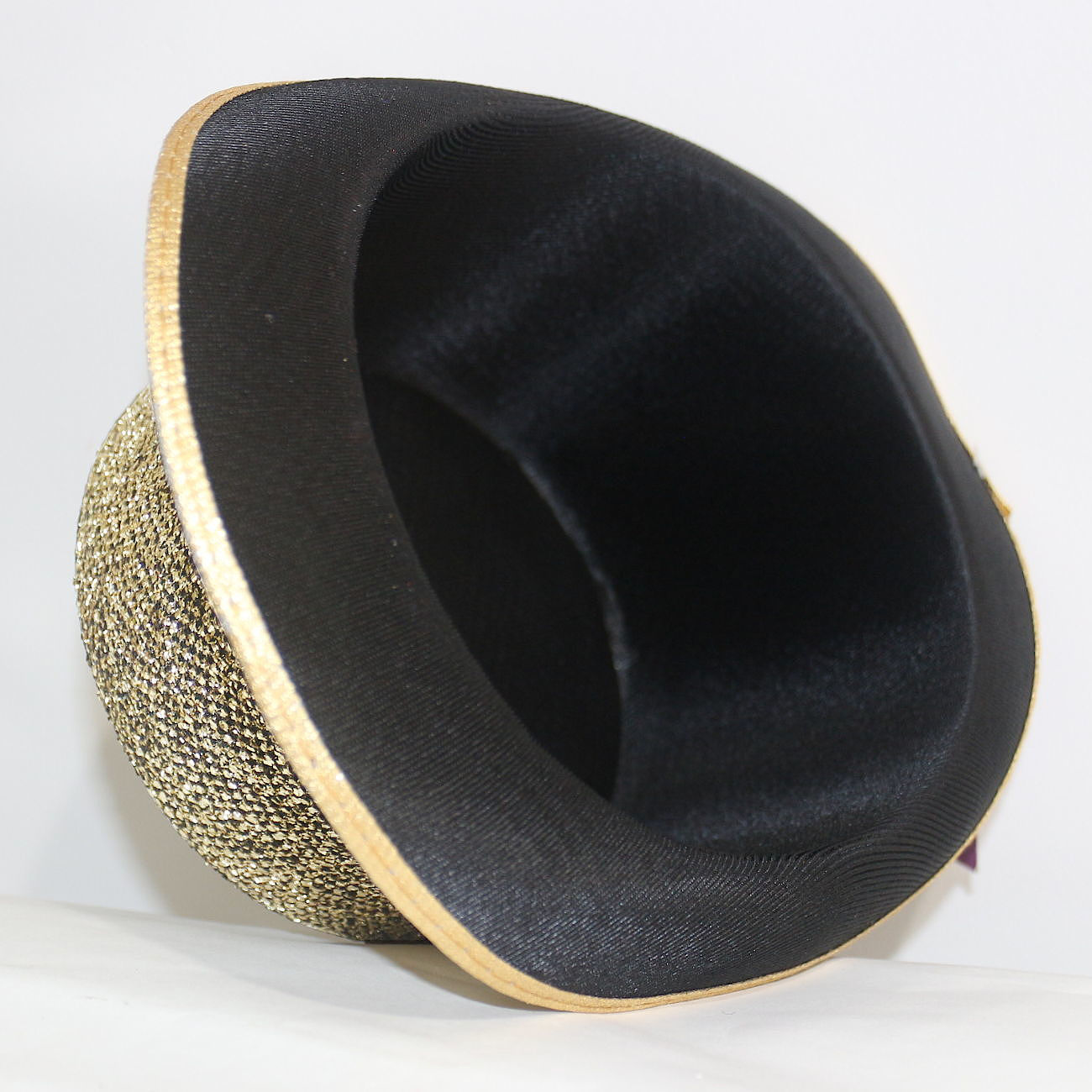 (image for) Top Hat Golden Tinsel Adults Dance wear New Year's Eve Halloween - N2391G