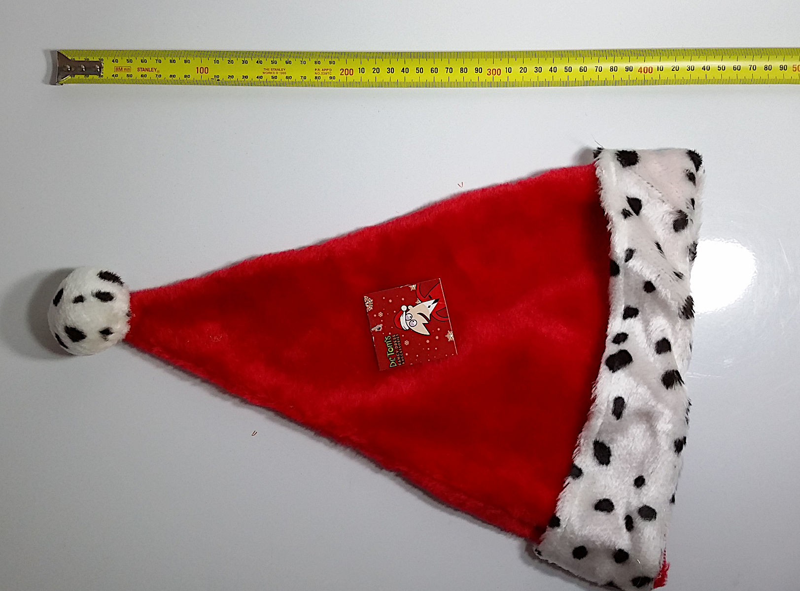 (image for) Santa Claus Christmas Adult Pom-Pom Hat with Dalmatian trim - N41367