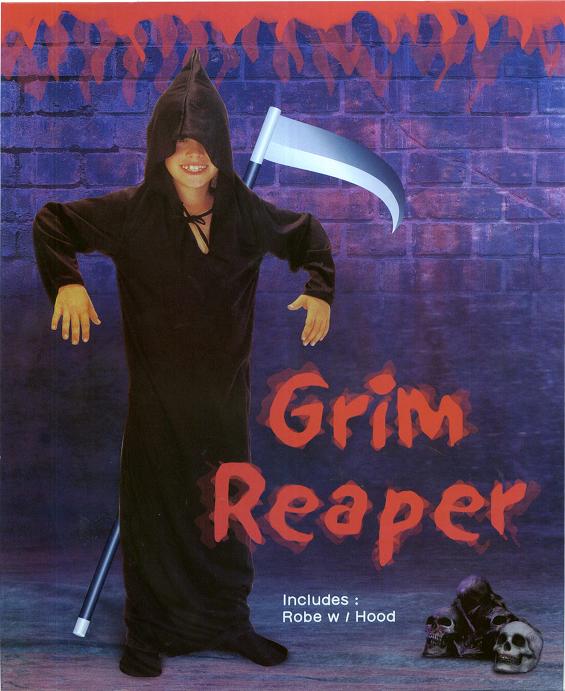 (image for) Child Grim Reaper '2' Costume MEDIUM e Halloween 6-8yo CPC006M - Click Image to Close
