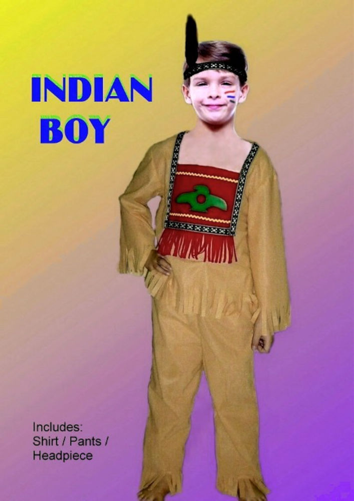 (image for) American Indian Boy Child Costume Halloween Book Week Medium CPC029M - Click Image to Close