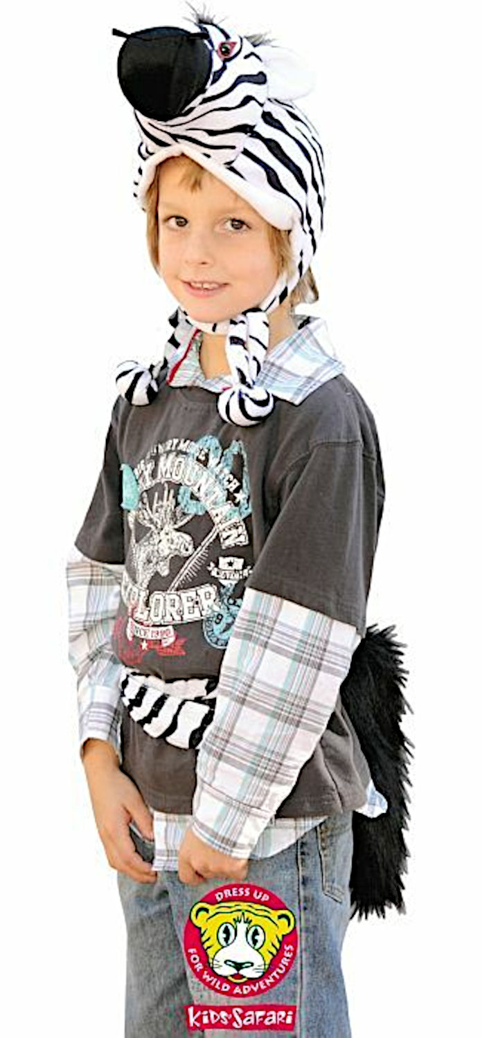 (image for) Zebra Hood & Tail Collectible Hoodie Kids Safari African Child Book Week - Click Image to Close