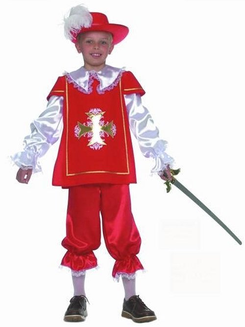 (image for) Red SMALL Musketeer Child Costume D'Artagnan Boys Halloween Book Week EC15596S - Click Image to Close