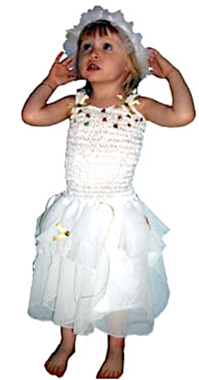 (image for) White Christmas Fairy Dress/Angel Child Medium (4-6yo) QCO3706M - Click Image to Close