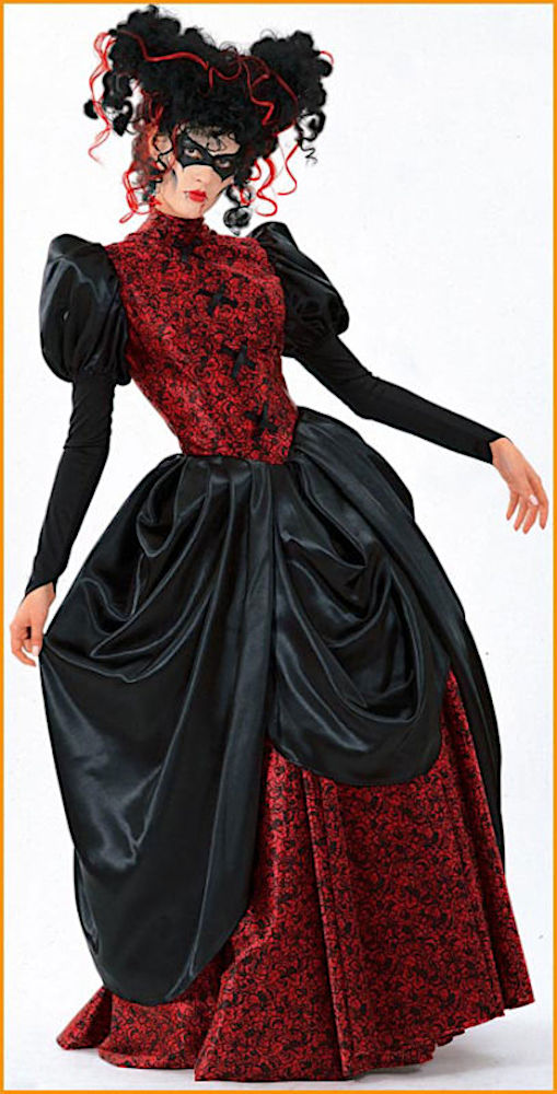 (image for) 1800s Royal Lady Red & Black Adult Costume (LARGE) Halloween RC55100L - Click Image to Close