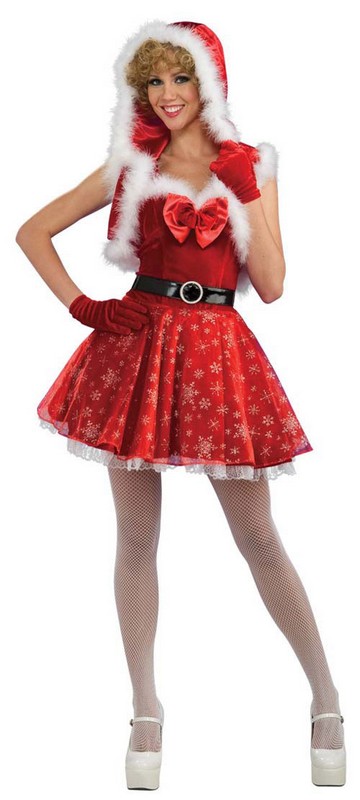 (image for) Christmas Adult Female Costume Miss Snowflake -Small Women's Santa Xmas -RC889796S - Click Image to Close