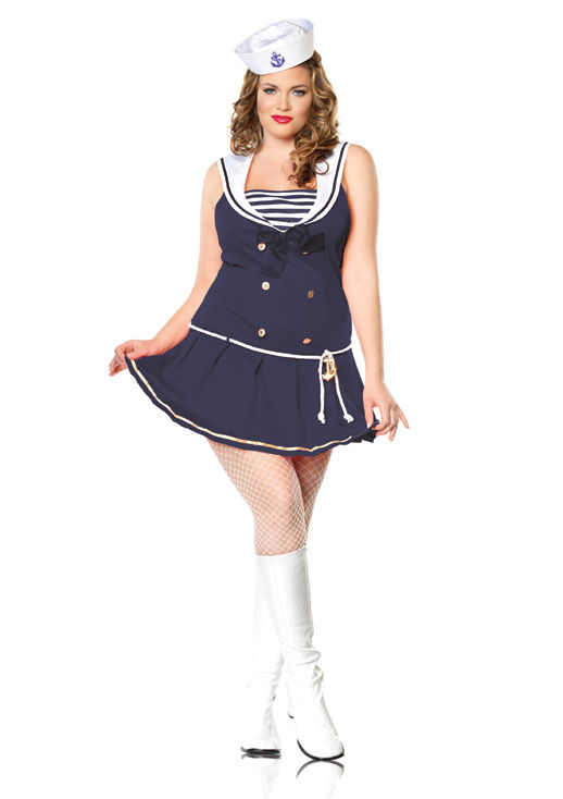 (image for) Shipmate Cutie Women's Navy Sailor Uniform Costume. Leg Avenue Brand Plus Size -PGC83272 - Click Image to Close