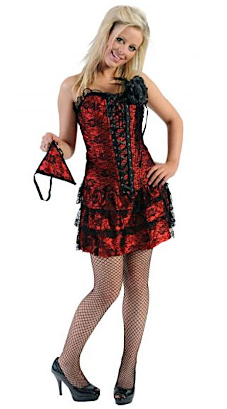 (image for) Red Chantelle Sexy Lolita Burlesque Costume SMALL IG4131S - Click Image to Close
