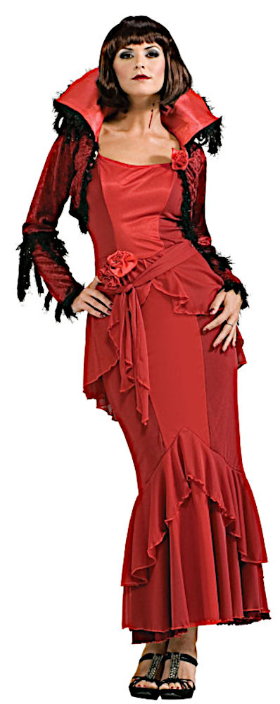 (image for) Romantic Red Vampiress DeLuxe Costume Halloween (MEDIUM-STD) RC889193STD - Click Image to Close