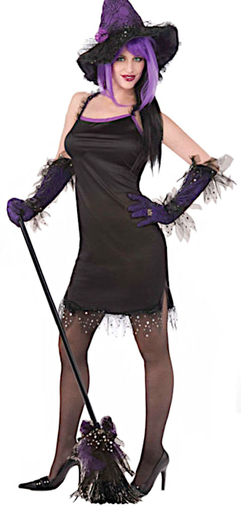 (image for) Wild Witch Evening Dress Adult Costume Halloween. MEDIUM WIC64833M - Click Image to Close