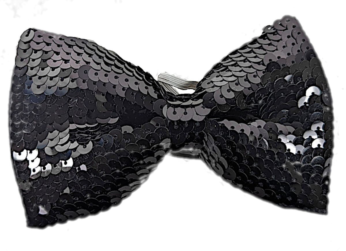(image for) Set of 4 Party or Halloween Sequin Black Bowties - HB025 - Click Image to Close