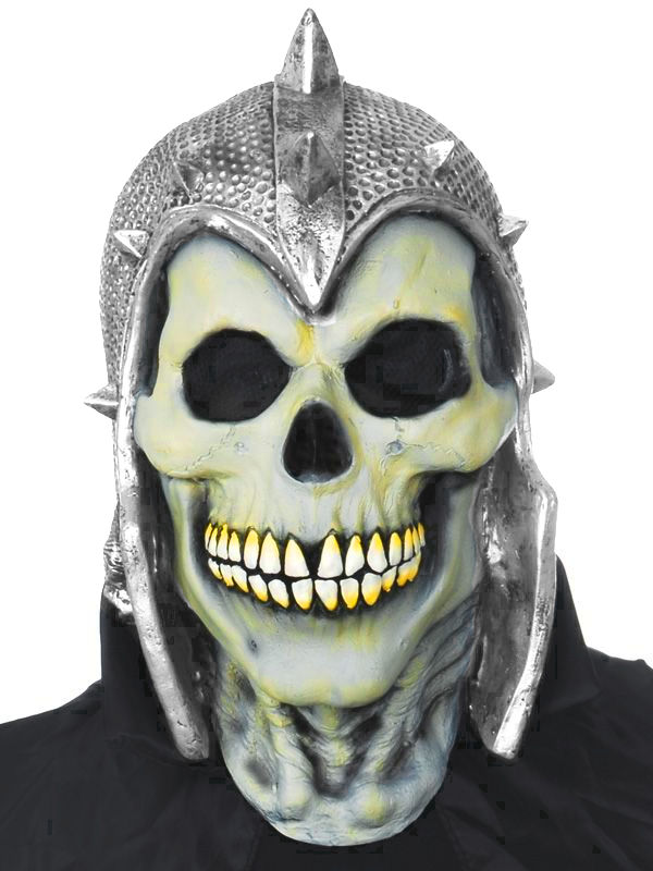 (image for) Skull Zombie Warrior Halloween Horror full head latex mask with helmet and neck -N93510 - Click Image to Close