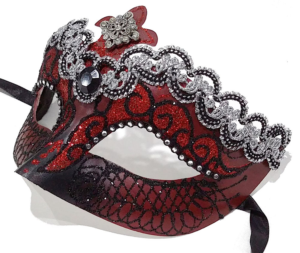 (image for) Queen Of Hearts Masquerade Mask LauraLucci Collection - U716 - Click Image to Close