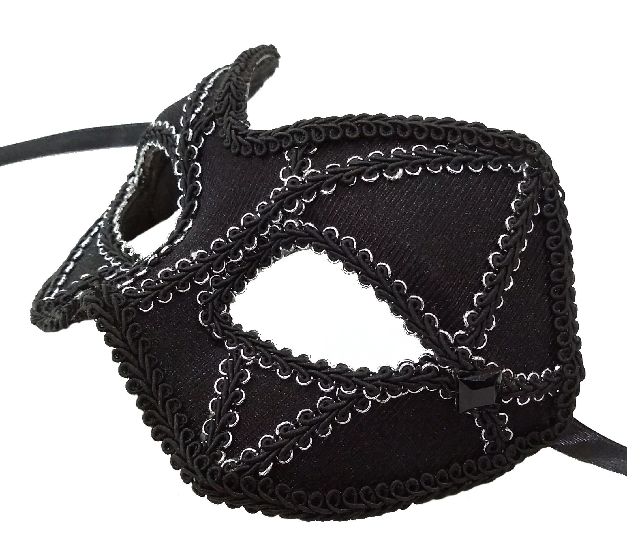 (image for) Superhero Black & Silver Men's Mask Male Venetian Mask UM150 - Click Image to Close