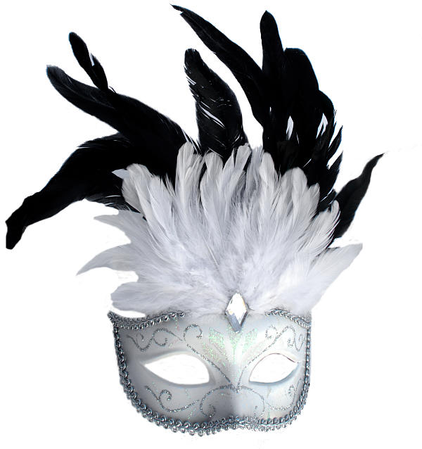 (image for) Bella White Feather Mask for Parties and Halloween TMK30WH - Click Image to Close