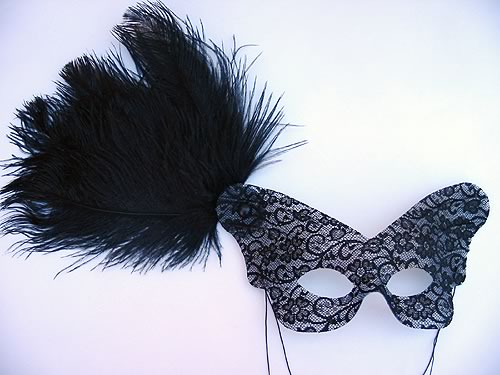 (image for) Anushka Mask Black Feather Mask for Parties and Halloween NFP748 - Click Image to Close