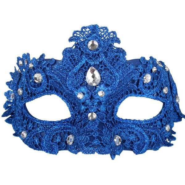 (image for) Crystal Lace Blue Masquerade Party Mask Halloween - ND4085BL - Click Image to Close
