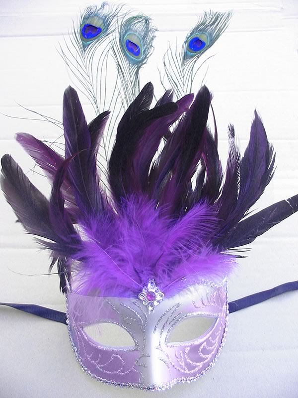 (image for) Penelope Lilac Feather Costume Mask Themed Parties Halloween - A-VM4103 - Click Image to Close