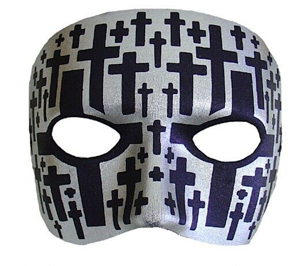 (image for) Black Silver Cemetery Mask with Crosses Parties - Halloween - NFP2033 - Click Image to Close