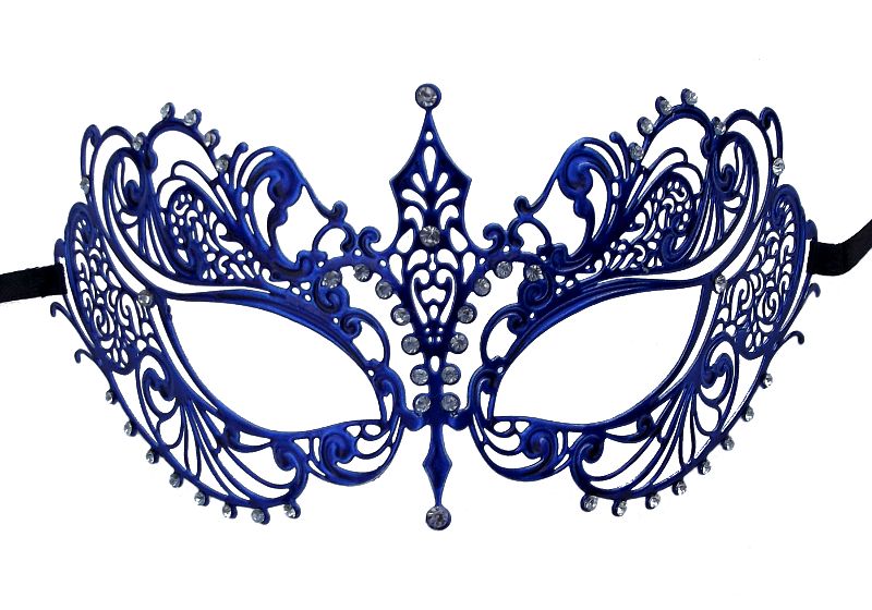 (image for) Penelope Blue Metal Masquerade Mask TMK104 - Click Image to Close