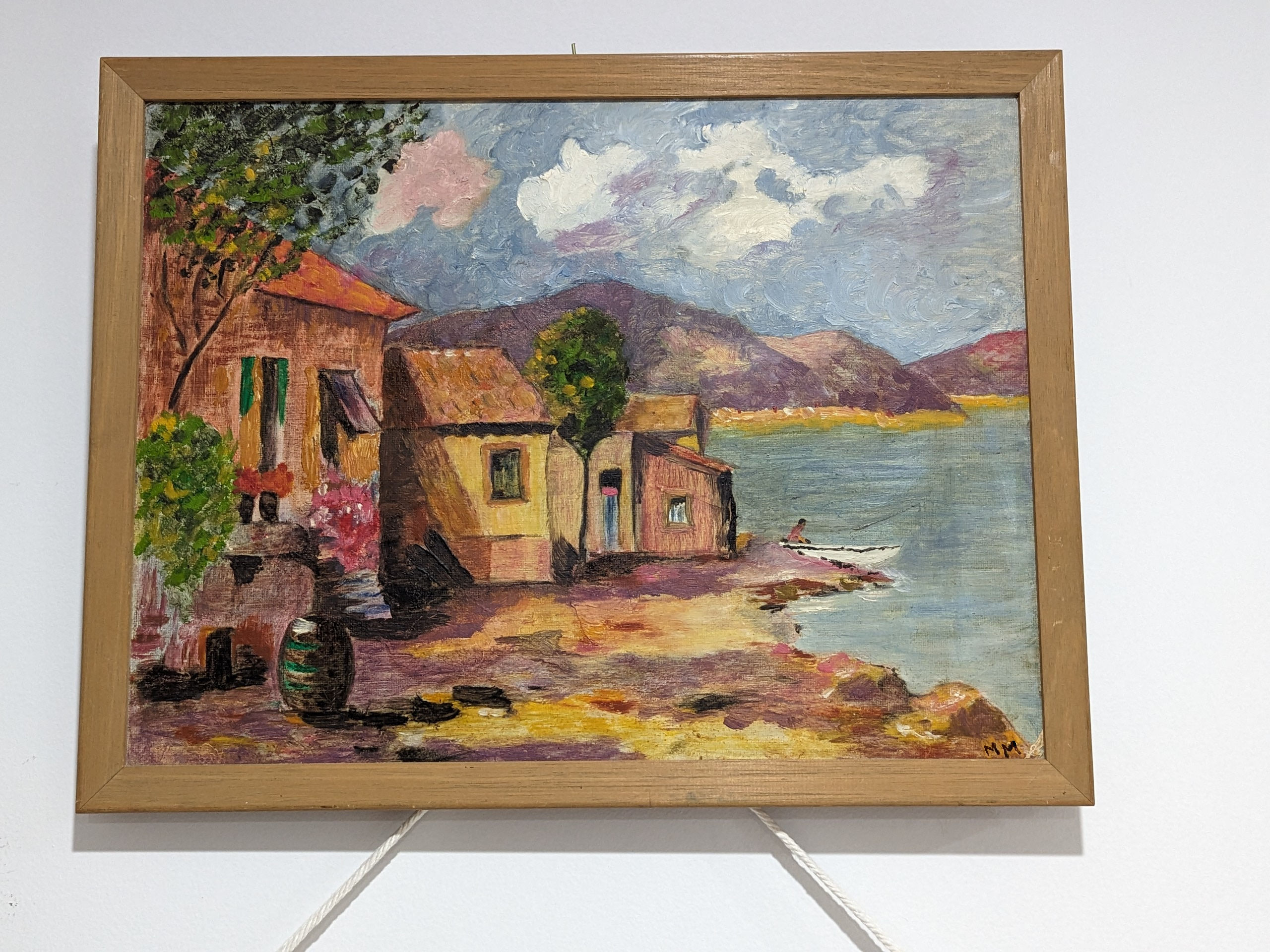 (image for) "Coast Landscape" by M.M. Constrasting FRAMED modern oil Painting PNT-0149 - Click Image to Close