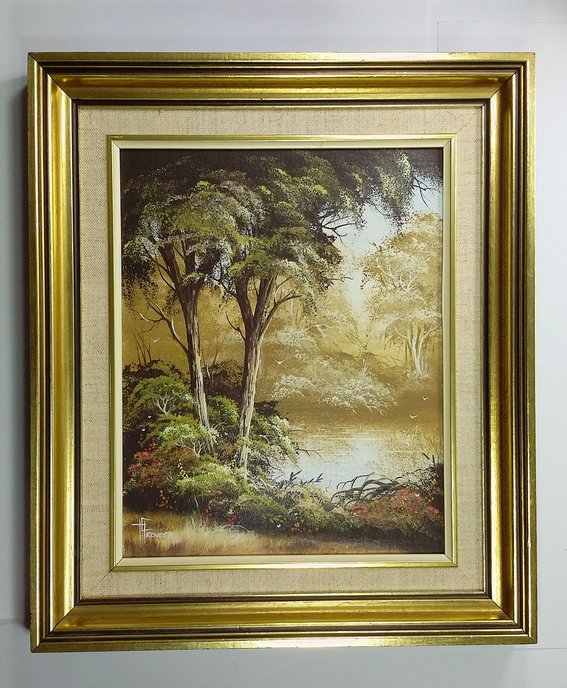 (image for) Framed "Ovens River" Original Oil Painting by Thomas Groves- PNT-0144 - Click Image to Close