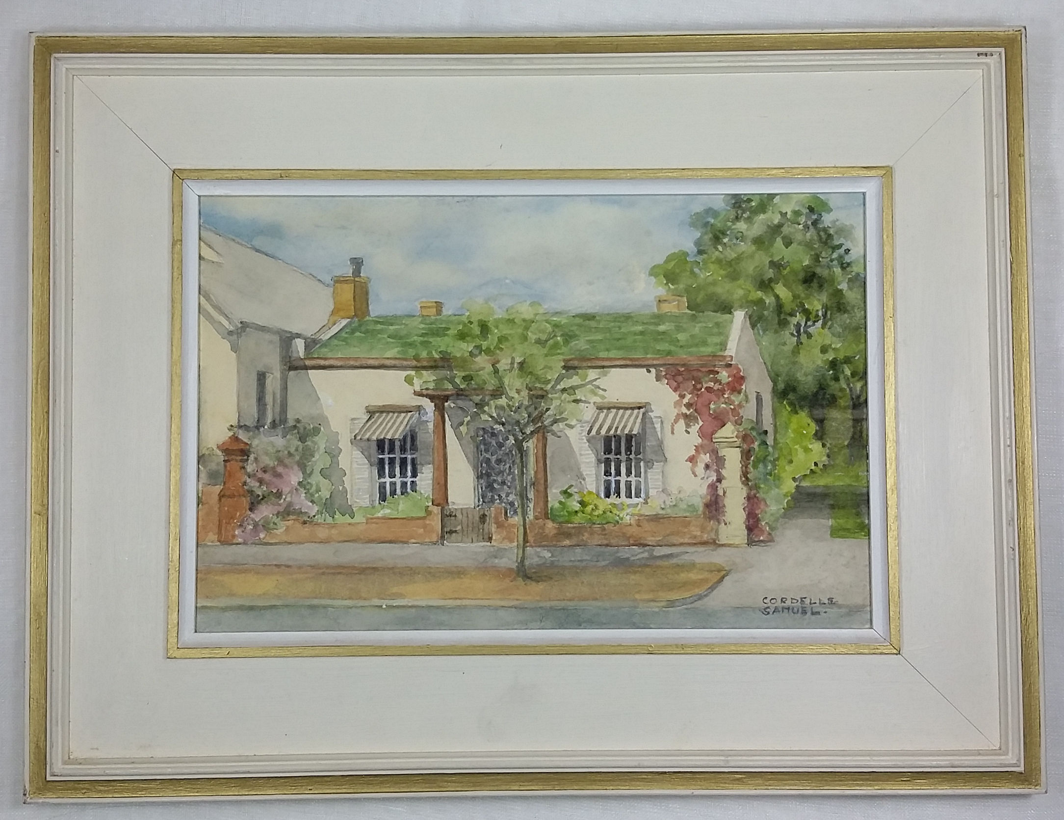 (image for) Framed "North Adelaide Cottage" by painter Cordelle Samuel - PNT-0145 - Click Image to Close