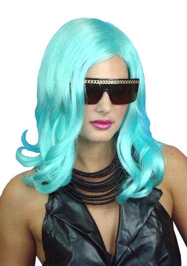 (image for) Lady Gaga Style Aqua Bluish Long Wig - CPW010 - Click Image to Close