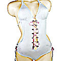 (image for) Women's Sexy Bodysuit Teddy Leotard WHITE MEDIUM/LARGE - YU8061-Wht