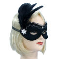 (image for) Luxembourg Black Feather Masquerade Mask for Parties or Halloween U881