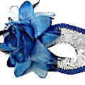(image for) Silver & Blue Masquerade Mask, Steampunk Eyemask, Venetian, Costume Mask -U024