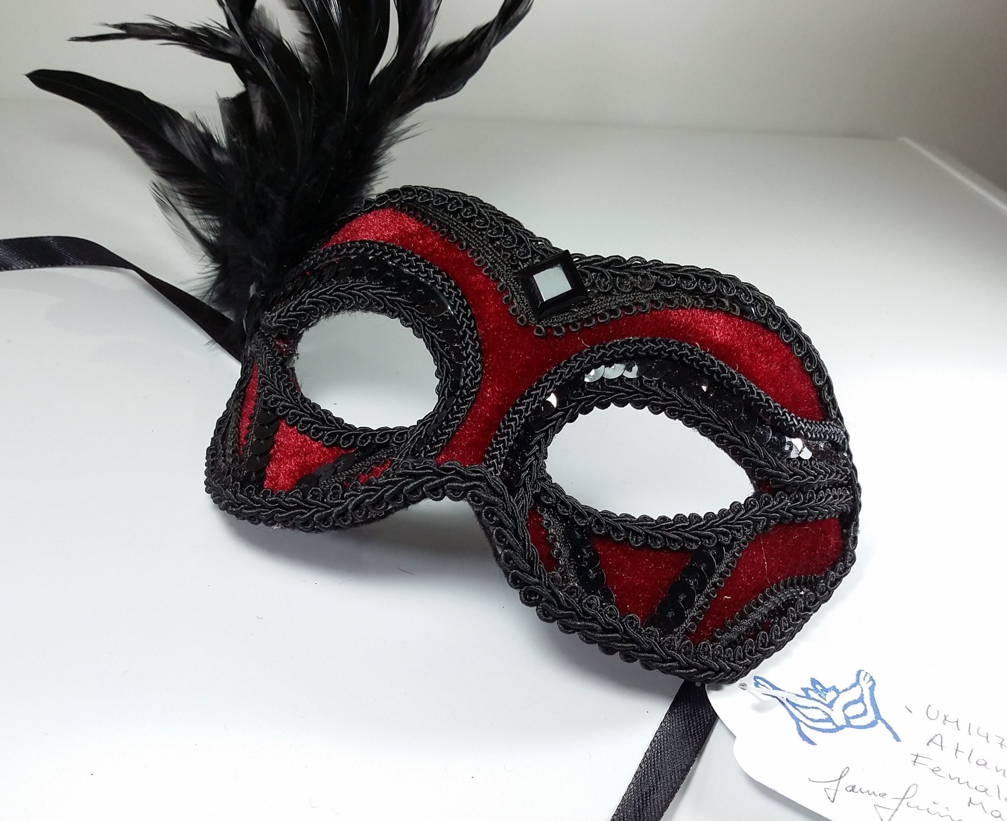 (image for) Atlantis Deep Red & Black Women's Mask - Costume Eyemask UM147F