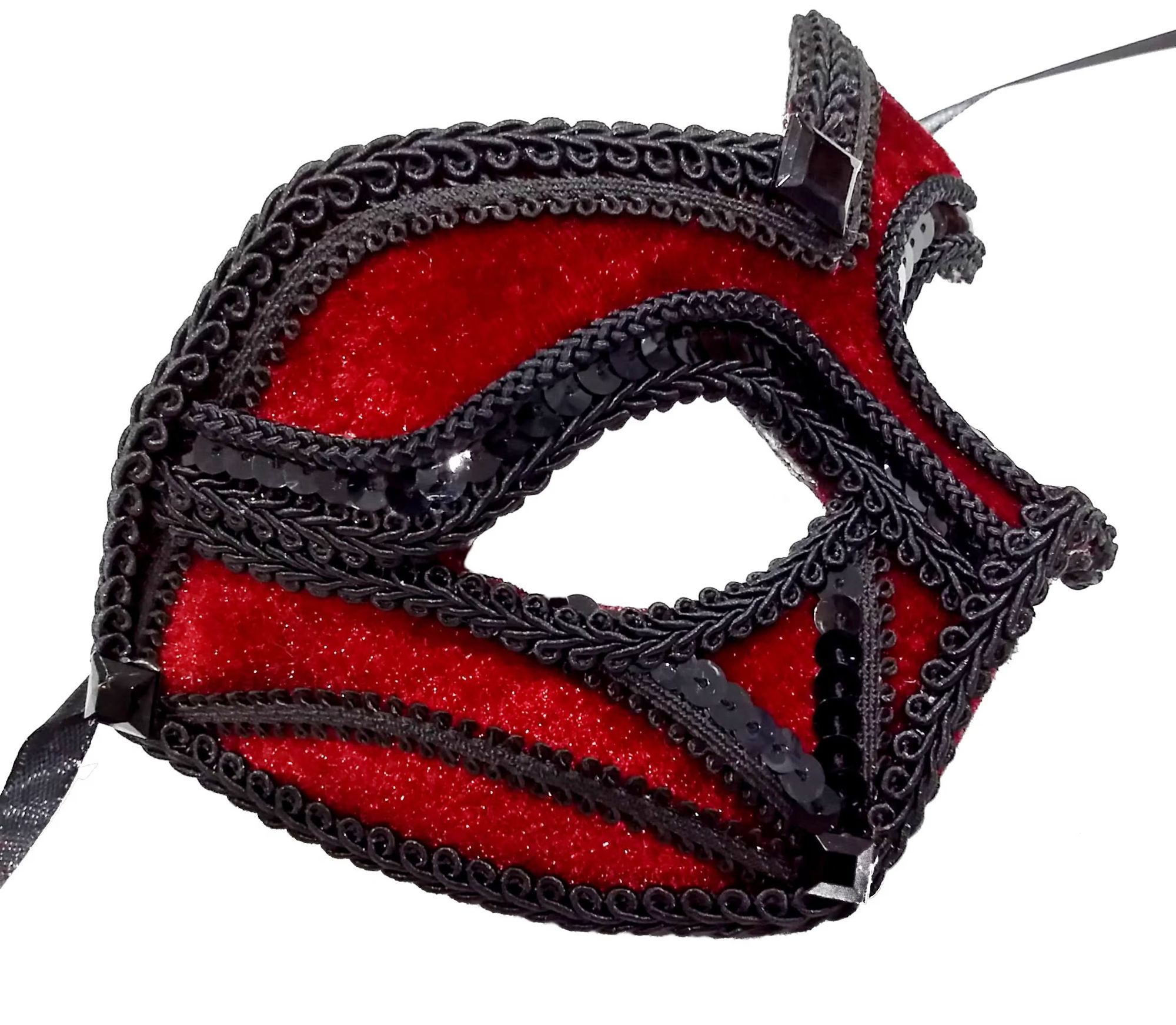 (image for) Atlantis Deep Red & Black Men's Mask - Costume Eyemask UM147M
