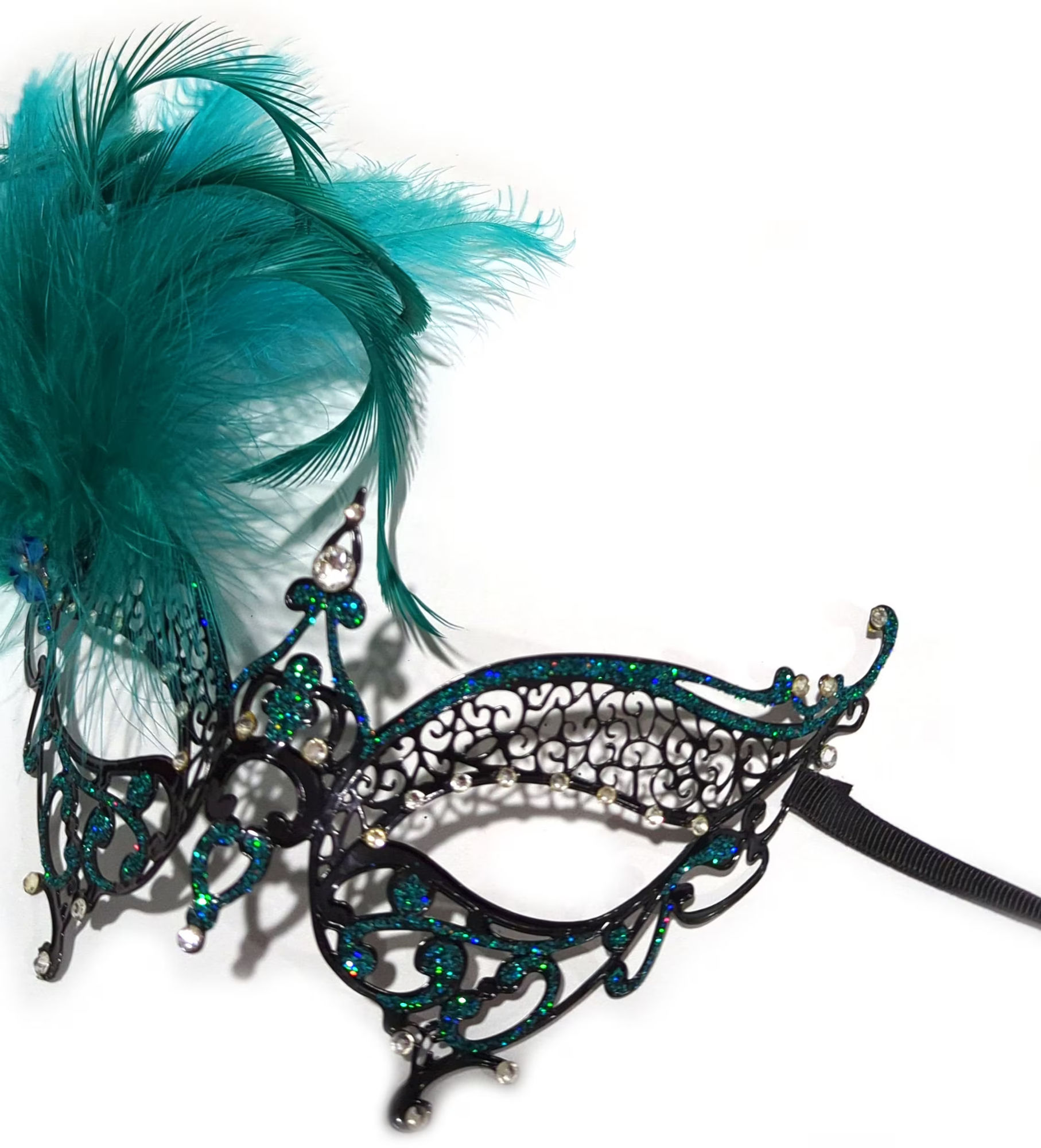 (image for) Deep Sea Green and green-blue black Metal eye-mask by LauraLucci -UM163