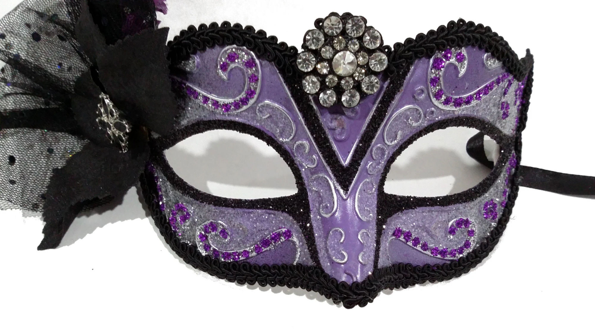 (image for) Purple Dream Masquerade Mask - Costume Party Eyemask - Feather Venetian Mask - U1028
