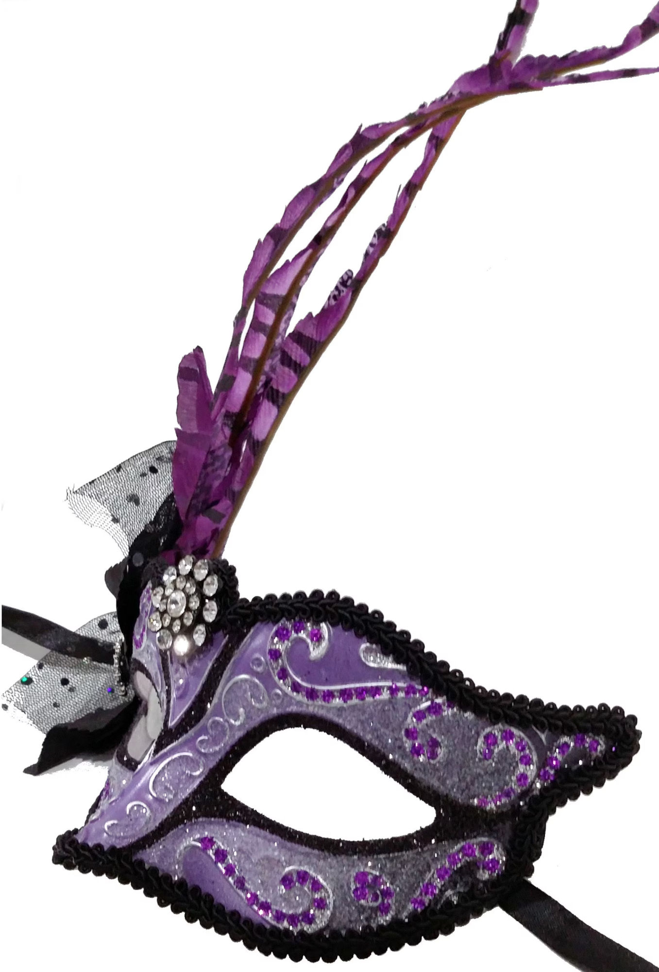 (image for) Purple Dream Masquerade Mask - Costume Party Eyemask - Feather Venetian Mask - U1028