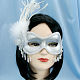 (image for) Snow Butterflies Feather Mask for Parties and Halloween U886S